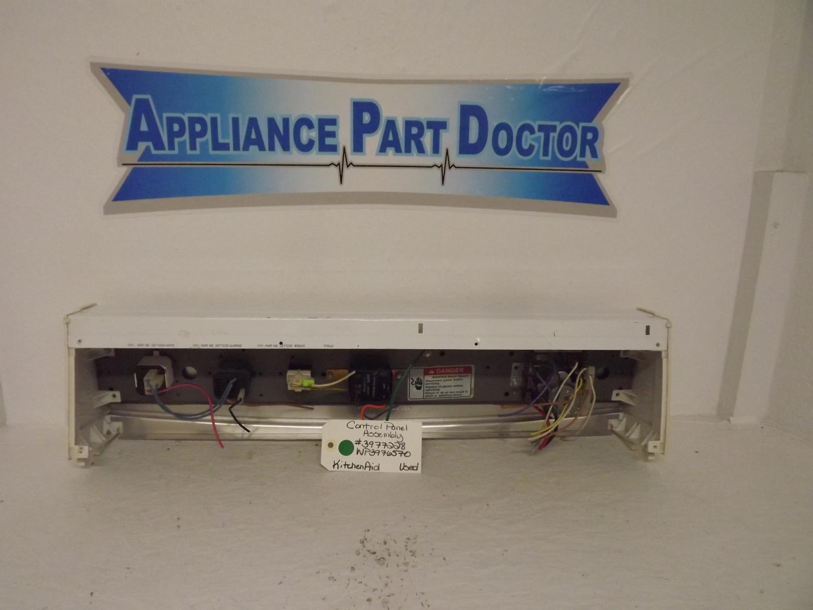 KitchenAid Dryer 3977228 WP3976570 Control Panel Assembly Used KitchenAid Dryer 3977228 WP3976570 Control Panel Assembly Used